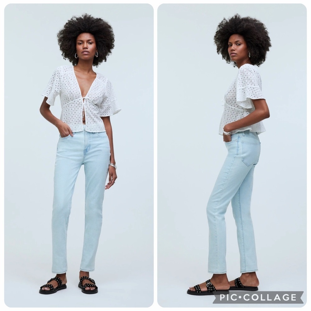 New Madewell The Perfect Vintage Mom Jeans High Rise Tapered Light Wash Size 24